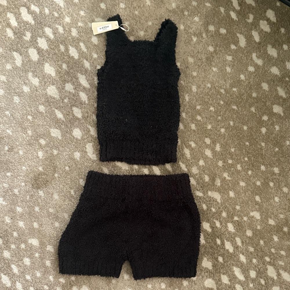 SKIMS Black Kids Shorts Set